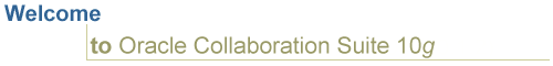 Welcome to the Oracle Collaboration Suite